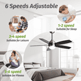 thumbnail image 6 of KAPOEFAN 52inch Ceiling Fan with Light and Remote, Modern Ceiling Fan for Outdoor,Living Room,Office,5 blades,Brushed Nickel, 6 of 9