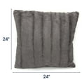 thumbnail image 2 of Cheer Collection Decorative Faux Fur Throw Pillows 24" x 24", Set of 2 - Gray, 2 of 5
