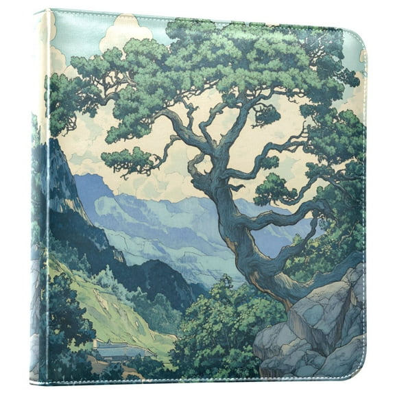 FORMRS 3 Ring Photo Album 4"x6" Self Adhesive Large Capacity PU Leather Cover, Retro Tree