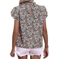thumbnail image 5 of STARVNC Women Floral Print Mock Neck Tiered Ruffle Sleeve Blouse, 5 of 7