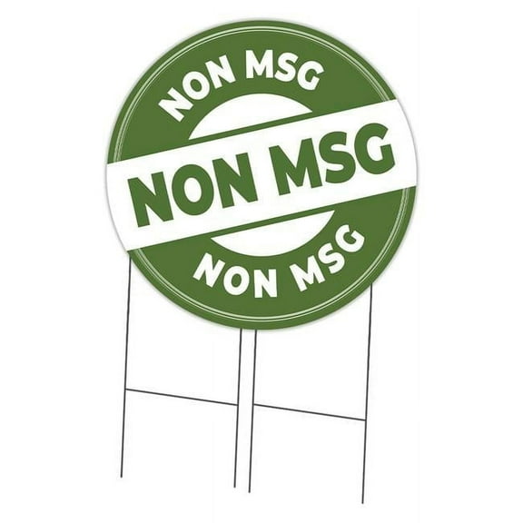 36 in. Corrugated Circular Plastic Sign with Stakes - Farmers Market Non MSG