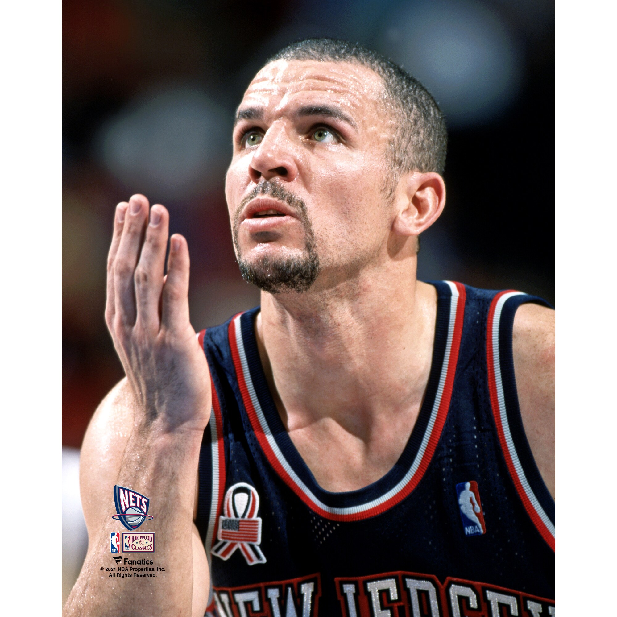 Jason Kidd New Jersey Nets Unsigned Hardwood Classics Free Throw Line