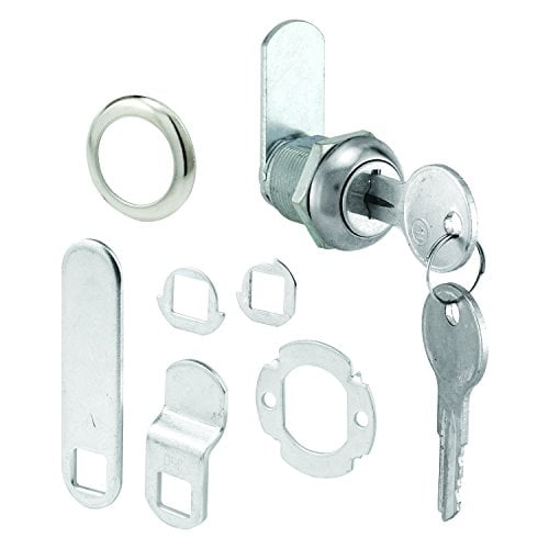 Prime-Line MP4454 Cabinet Lock, 5/8 in, Diecast with Steel Cams, Chrome, Different, Y11 Key, 1 Set