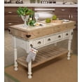 thumbnail image 2 of Marble Top 3 Drawer Kitchen Island In Chalk White, 2 of 5