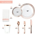 thumbnail image 2 of Chateau Fine Disposable Tableware 252-Piece Rose Gold Plates, Napkins, Party Supplies, Dinnerware for Adults (36 sets), Gold Plastic Plate Set, Small & Large, Paper Napkins, & Cups for Elegant Parties, 2 of 6
