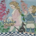 thumbnail image 3 of Summer Children Needlepoint Accent Throw Pillow, 3 of 4