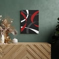 thumbnail image 7 of Red Abstract Wall Art, Black and Red Geometric Canvas Wall Art, Modern Minimalist Framed Wall Art for Living Room Bathroom Bedroom Kitchen Ready to Hang, 12X12 Inches, 7 of 7