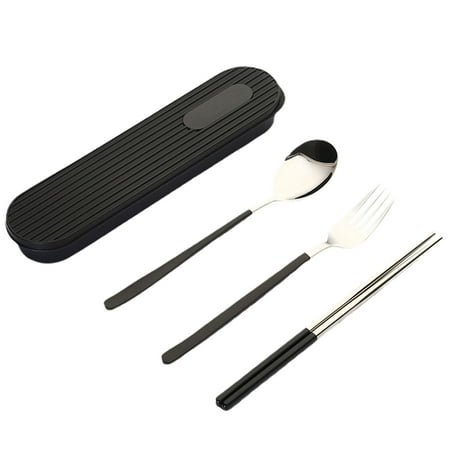 

iaksohdu iaksohdu Cutlery Spoon Fork Food Grade Mirror Polish Smooth Edge Reusable Heat-Resistant Dinning Stainless Steel Spoon Fork Chopsticks Flatware with Storage Box Set for Home