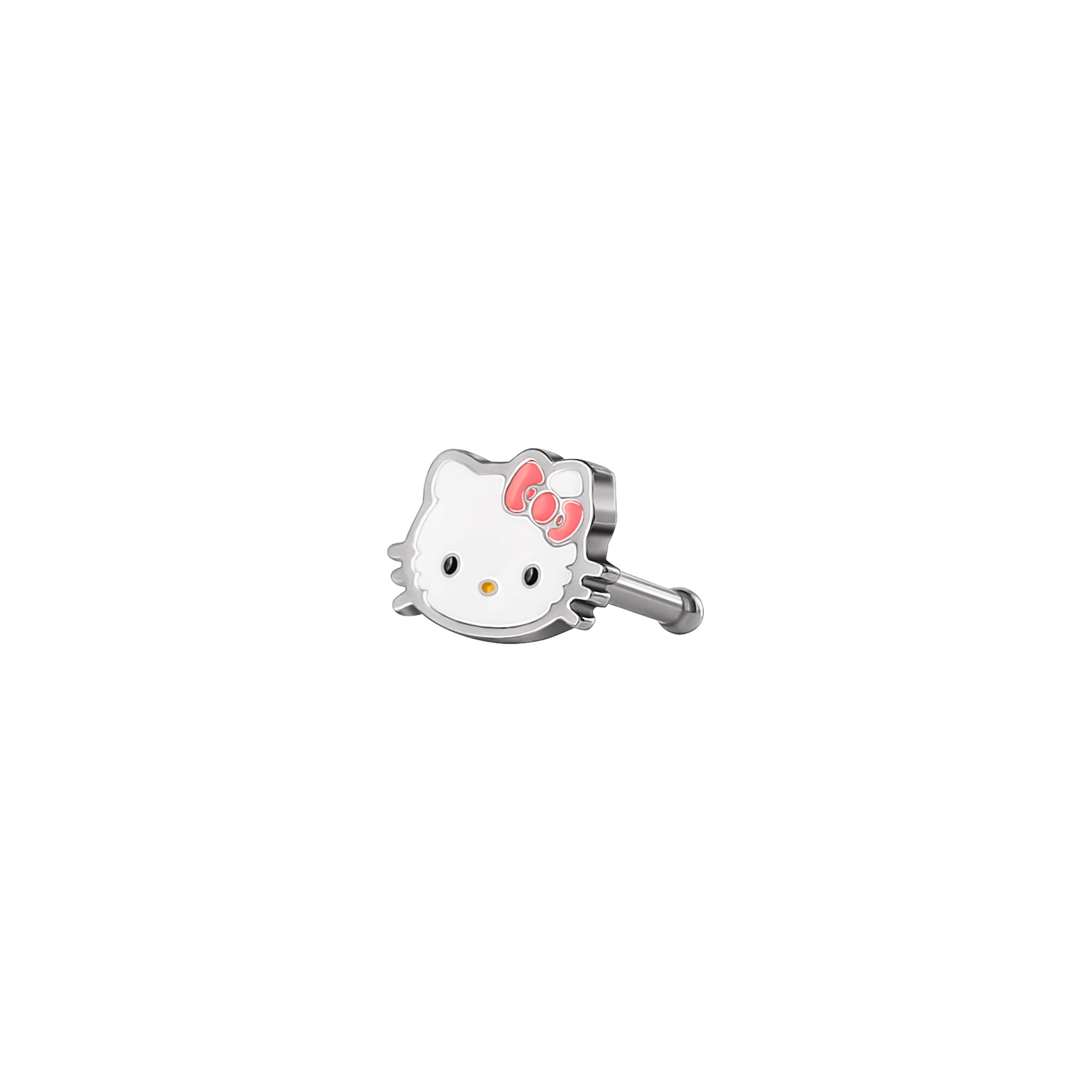 Body Jewelry Sanrio-Hello Kitty Adult Women's Nose Rings 20g Stainless Steel Kawaii Cute 316L Straight Bone Nose Stud