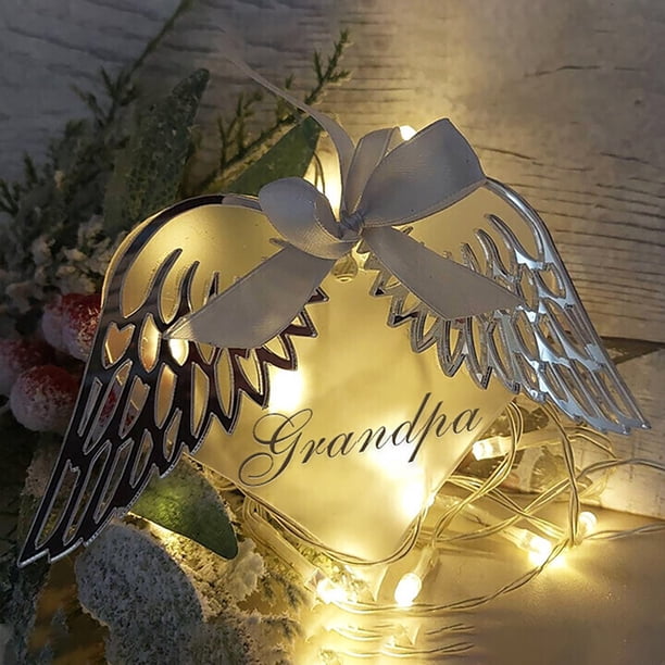 Xihbxyly Colgante En Forma de Corazón, Letras Grabadas Personalizadas, Diseño de Homenaje Conmemorativo, Recuerdo, Regalo de Navidad Por Una Pérdida, Mensaje Inspirador, Tamaño 18 X 12 Cm