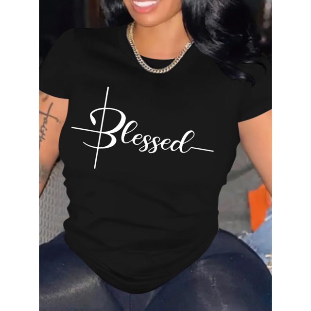 Soft & Comfy 100% Women's T-Shirt - Casual Short Sleeve with Geometric Print, Perfect for Casual Attire, 100%, Casual, Print T-shirt, Comfortable, Summer Wear