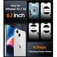 thumbnail image 2 of JJEAN-Designed for iPhone 13/14 Case, Magnetic Translucent with 2PCS Tempered Glass Screen Protector Anti-Fingerprint Phone Case for iPhone 13/14 6.1'',Red, 2 of 4