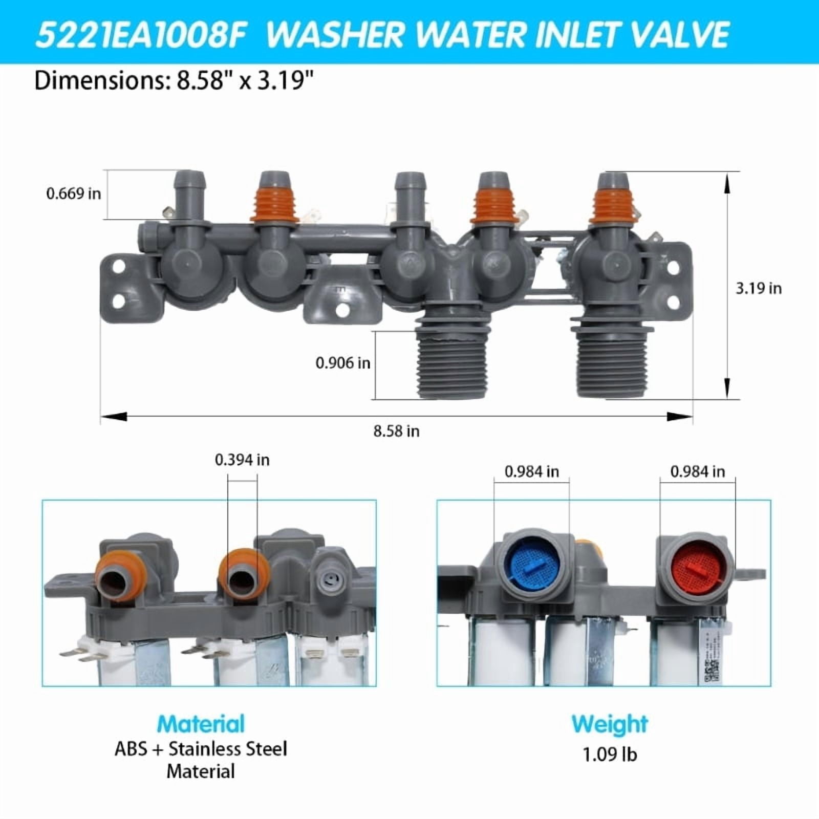 AJU75152601 Washing Machine Water Inlet Valves With Efficient Flow Control