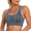 thumbnail image 2 of VBEWZET Women Racerback Sports Bra Breathable Mesh Comfort Stretchy Workout Athletic Brassiere Blue XL, 2 of 4