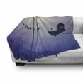 thumbnail image 2 of Christmas Soft Flannel Fleece Throw Blanket, Santa Claus Leaving His House to Sleigh Along Deers Pine Tree New Year Joy, Cozy Plush for Indoor and Outdoor Use, 50" x 60", Blue Violet, by Ambesonne, 2 of 5