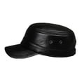 thumbnail image 4 of New Men's Leather Hats Spring Autumn Winter Hat Genuine Leather Hat Sheepskin Caps Flat Cap ,Classic Vintage, 4 of 6