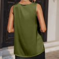 thumbnail image 4 of Lindreshi Tank Tops for Women Clearance Women's Sleeveless Solid Color Sexy V-neck Satin Casual Fashion Loose Vest Top, 4 of 4