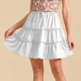 thumbnail image 2 of Jupe Midi Femme Décontractée Été Tendance Nouée devant Fluide à Volants Imprimé Floral Jupe Trapèze, 2 of 6