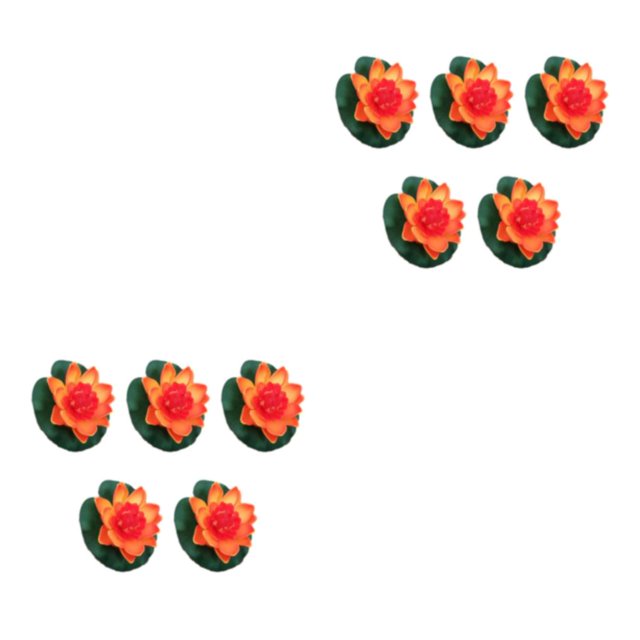 Youkk 5x Realistic Float Foam Lotuses Wide Application Easy To Clean Eco-friendly sunset red 2Set