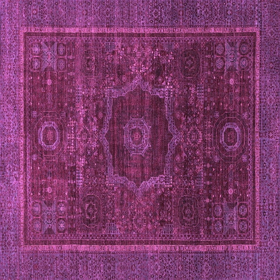 Ahgly Company Indoor Square Abstract Purple Modern Area Rugs, 4' Square