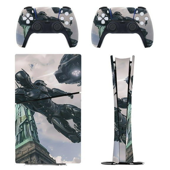 Skin Sticker for PS5 Slim Standard Disc Digital Edition Console and Controllers Decals for Playstation 5 (Robot,PS5 Slim)