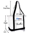 thumbnail image 3 of DALIX Women's Custom Monogrammed Names Premium Embroidered Tote Bag Heather, 3 of 6