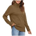 thumbnail image 5 of Uvplove Womens 2025 Fall Casual Turtleneck Batwing-Sleeved Chunky Ribbed Knit Tunic Sweaters in Pullover Style, 5 of 7