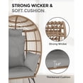 thumbnail image 5 of Emorefun Oversized Egg Chair with Stand, Round Wicker Chair W/Ottoman & Thick Cushion for Indoor Outdoor Patio Porch Backyard, Gray, 5 of 7