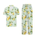 thumbnail image 5 of Yuyamidu Summer Lemon Lounge Sets Womens Button Down Shirt Short Sleeve with Pants Sleepwear Set V Neck Loungewear Soft Nightwear, 5 of 7