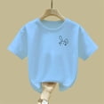 thumbnail image 5 of Avrnliq Girls Cute Rabbit Print Cotton T-Shirt - Blue Crew Neck Short Sleeve Tee for Girls 2-13 Years ,Size 7-8 T, 5 of 6