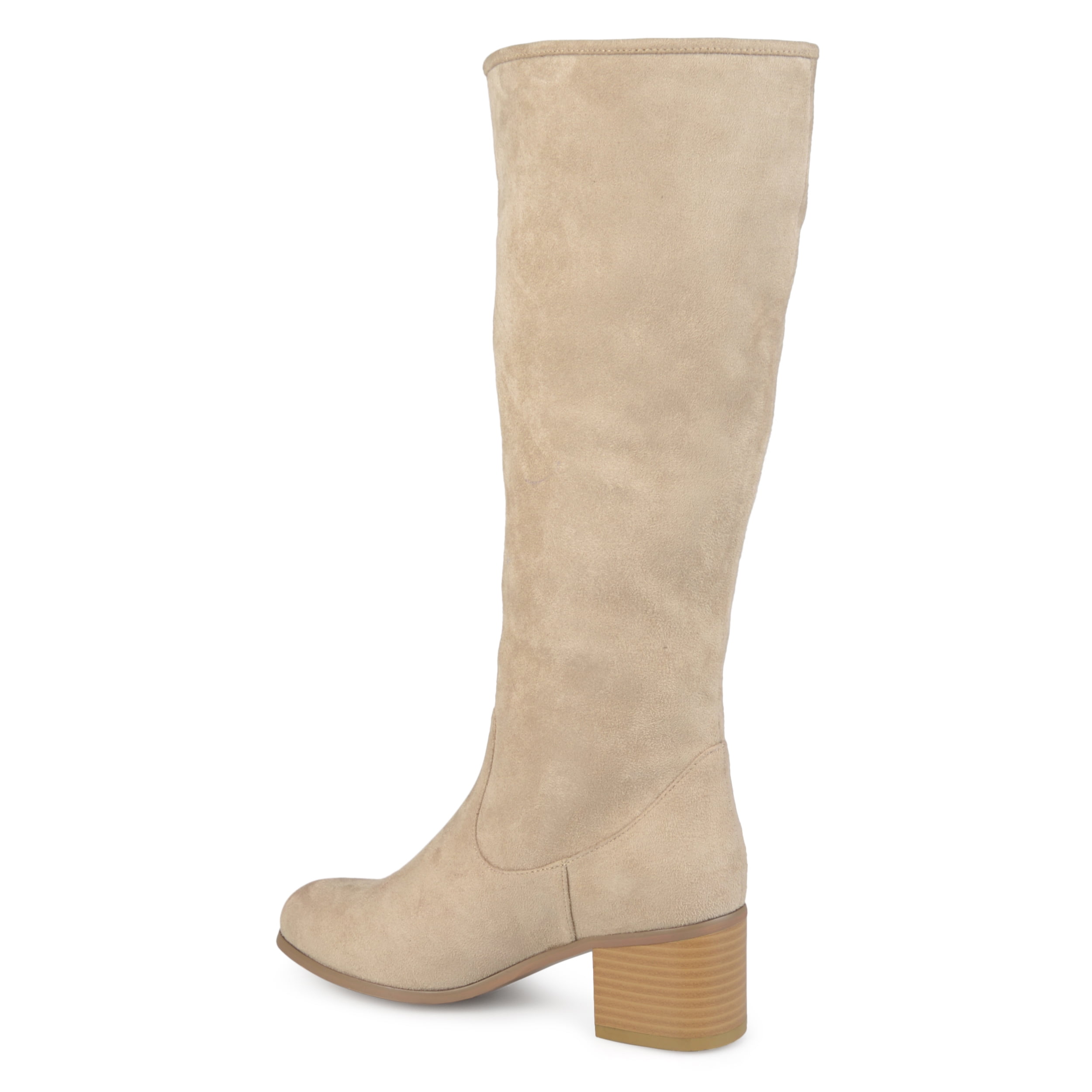 Journee Womens Sanora Wide Calf Stacked Heel Riding Boots
