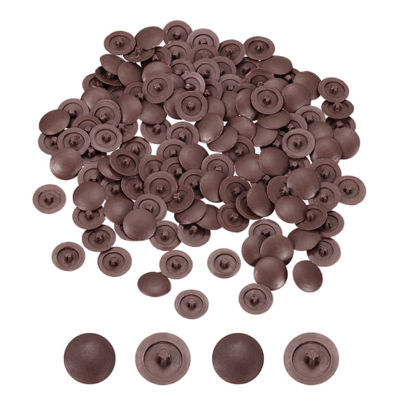 180Pcs Screw Caps Covers 12x3mm Plastic Screw Decoration Cover Dark Brown