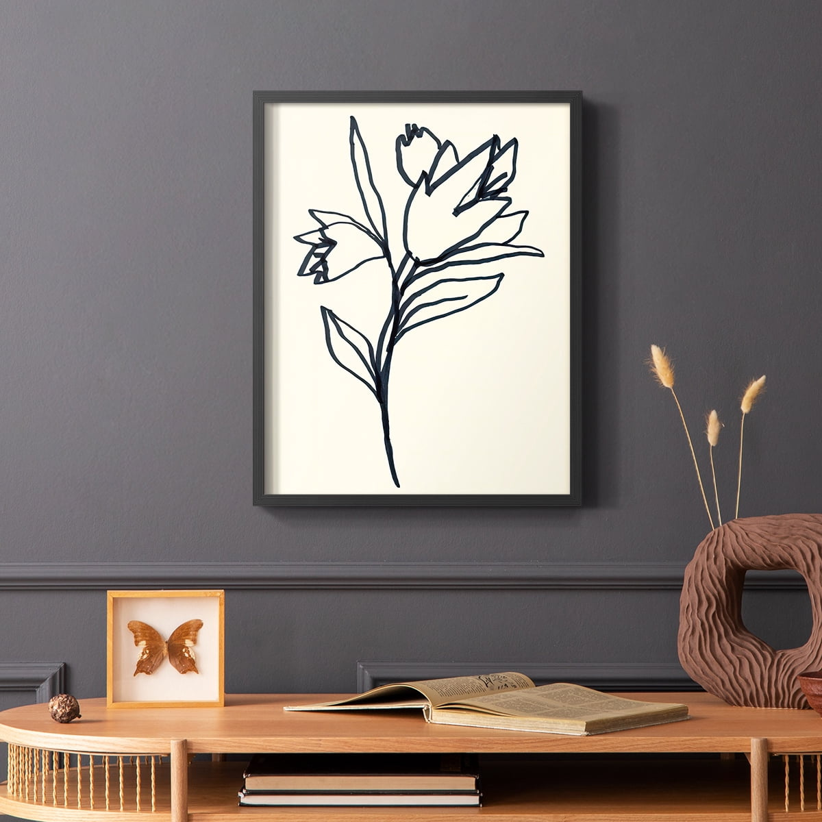 Floral Marker I in Paper Solid Wood 22 x 28 Framed Print