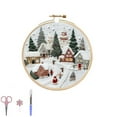 thumbnail image 2 of Christmas Embroidery Kit, 1 Pack Cross Stitch Kits,DIY Embroidery Starter Kit for Adults and Beginners, DIY Needlepoint Kit with Embroidery Hoop Thread Needle for Craft Lover Birthday Gifts(D), 2 of 4