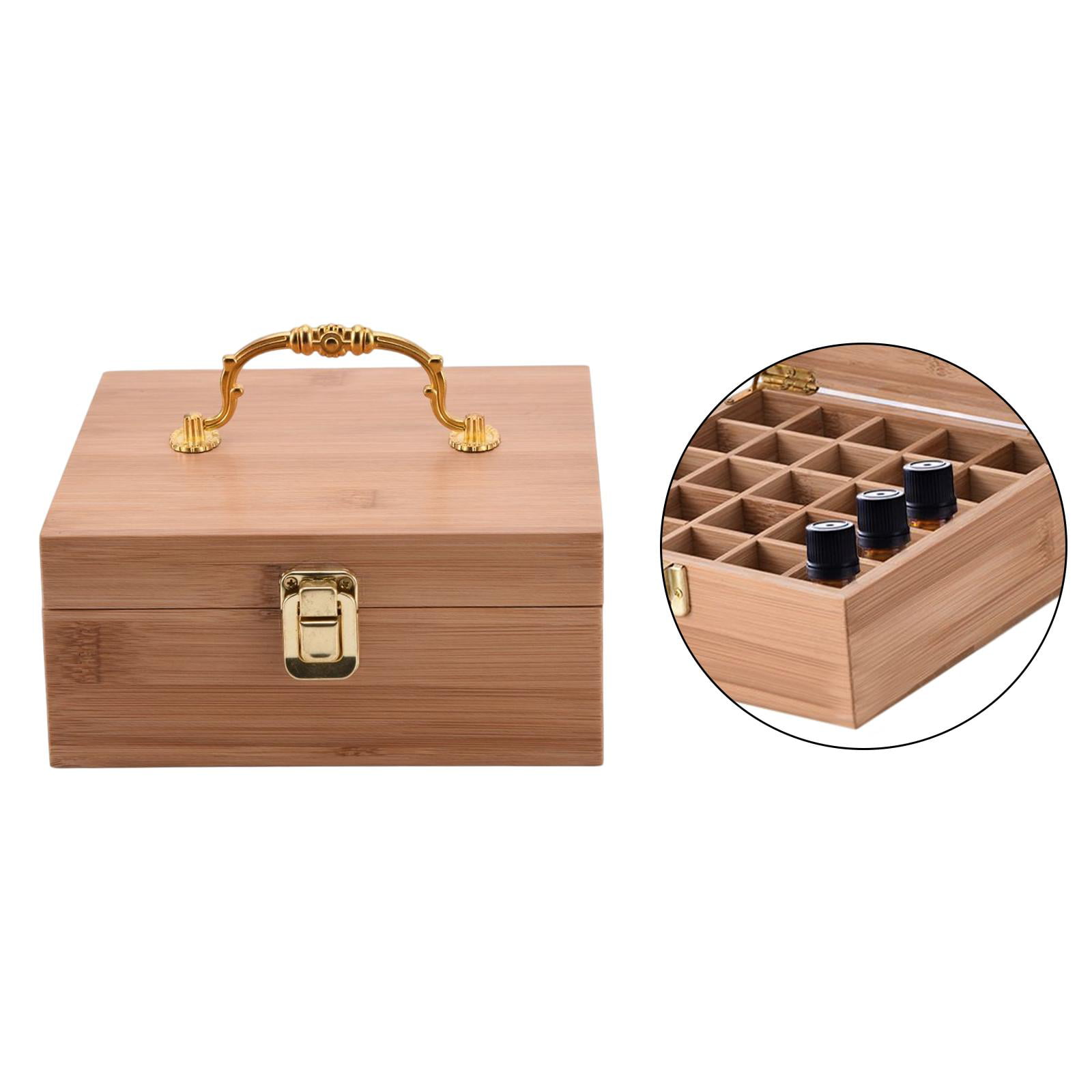 Essential Oil Box, 25 Essential Slots Oil Storage Wood Storage Box Oils  Rack