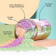 Sliick Rainbow Sherbert Hard Wax Beads, at Home Waxing, for Face & Body, 15oz