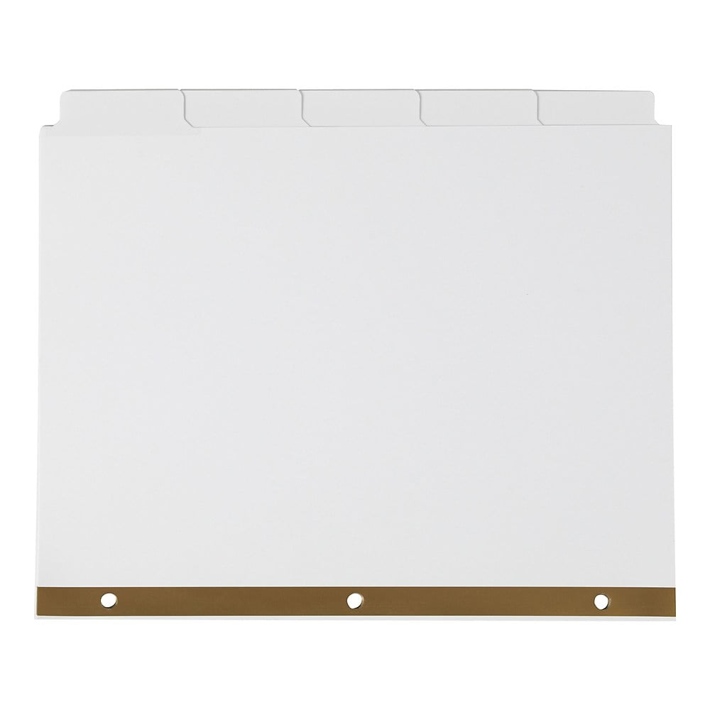 Staples Big Tab Write-On Blank Paper Dividers 5-Tab White 4 Sets/PK 477147