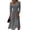 Gray #21, variant on 3/4 Sleeve Midi Dresses for Women Spring Summer Flowy A Line V Neck Dress Elegant Formal Ruched Dress 3XL