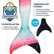 Fin Fun Limited Edition Mermaid Tail for Swimming for Women, Teen and Adults with Monofin, Large, Bahama Blush