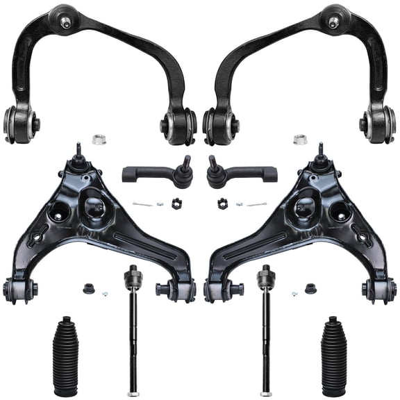 Detroit Axle - Front 10pc Suspension Kit for 2009-2013 Ford F-150 Expedition Lincoln Navigator, 4 Upper Lower Control Arms w/Ball Joints 4 Inner & Outer Tie Rods 2 Boots 2010 2011 2012