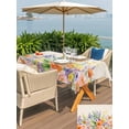 thumbnail image 5 of Outdoor Tablecloths with Umbrella Hole & Zipper, Pink Orange Flowers Tablecloth Rectangle 60x84 Inch, Spring Floral Farmhouse Botanical Rustic Waterproof Table Cloth, Patio/Pool/Picnic Table Covers, 5 of 8