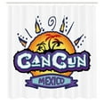 thumbnail image 3 of Ambesonne Cancun Shower Curtain, Mexico Calligraphic Design, 69"Wx84"L, Multicolor, 3 of 5