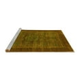 thumbnail image 2 of Ahgly Company Machine Washable Indoor Round Abstract Yellow Modern Area Rugs, 3' Round, 2 of 4