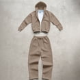 thumbnail image 6 of Hearthz Mens Sweatsuits 2 Piece Set Zip Up Athletic Jacket and Sweatpants Fall Winter Athletic Sweatsuits Men 2 Piece Outfit Khaki M, 6 of 6