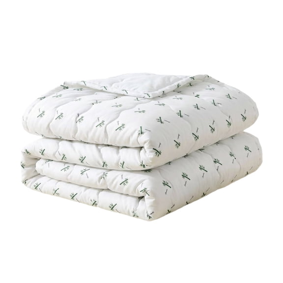 Lightweight Summer Breathable Quilted Blanket Soft Cooling Fiber Throw Blanket for Bedroom