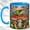 Blue, variant on Frog Mushroom Coffee Mug, Woodland Frog Mug, Ceramic 11 oz