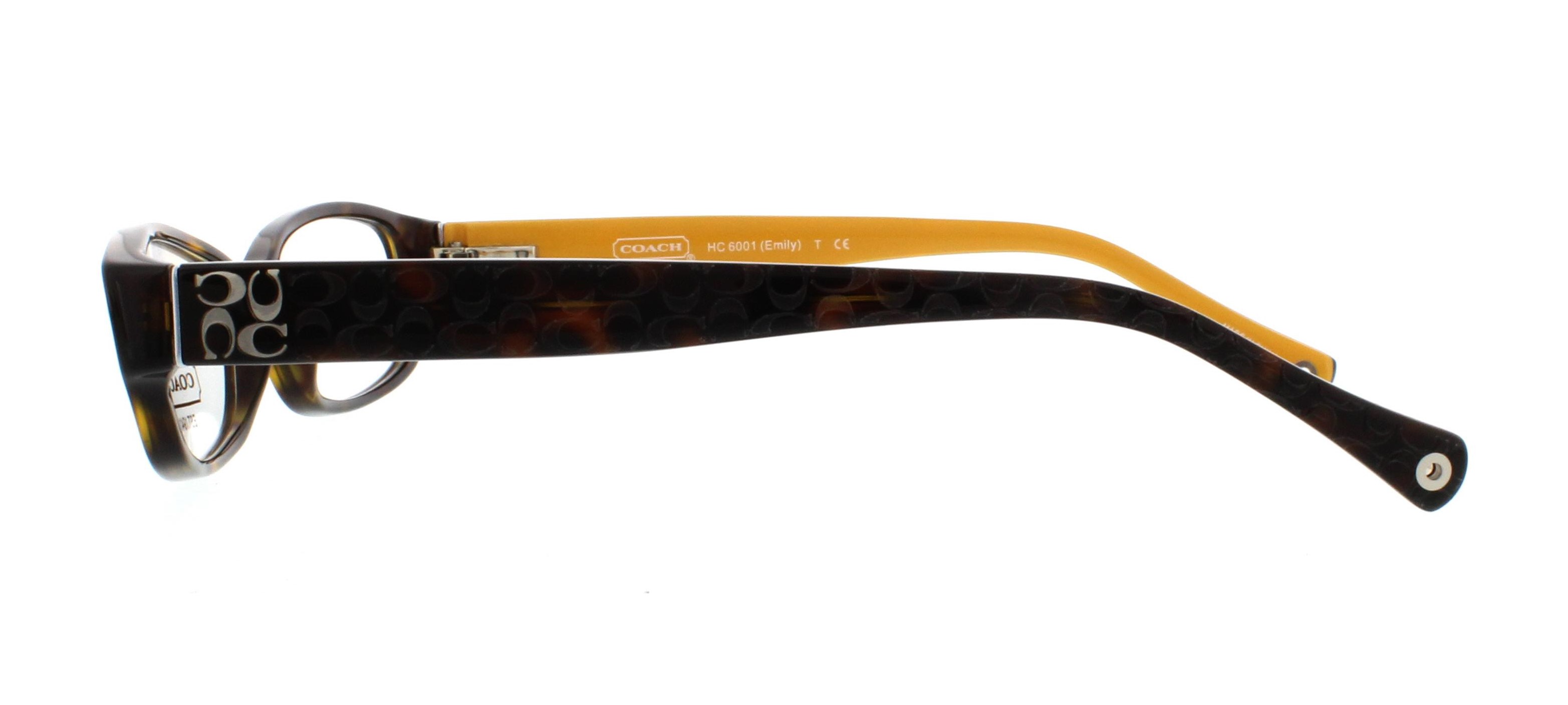 Coach Hc 6001 5055 Deep Tortoise Authentic Eyeglasses 50-15-135 Pre-Owned Coach 5055 Dark Tortoise HC 6001 (Emily) Eyeglass  main image 4