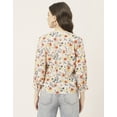thumbnail image 4 of Moomaya Chic Printed V Neck Cotton Shirt - 3/4 Sleeves Regular Fit Casual Top, 4 of 9