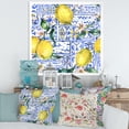 thumbnail image 3 of Designart 'Geometrical Pattern of Lemon Ornament On Blue I' Tropical Framed Art Print, 3 of 4