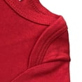 thumbnail image 3 of Couver Baby Cotton Longsleeve Onesie Infant Toddler Lap Shoulder Solid Color Bodysuit, Red, 18M, 3 of 7
